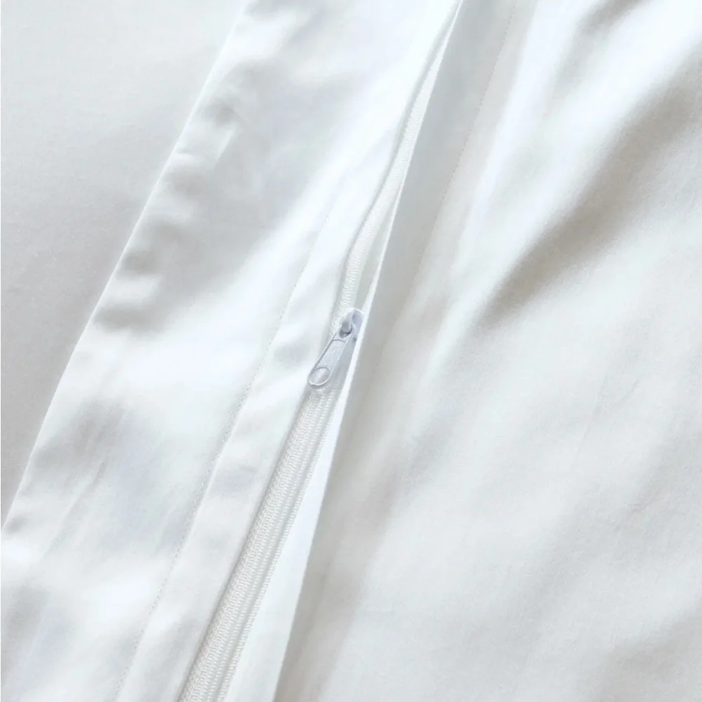 Quince Giza Cotton Sateen Duvet Cover White Full Queen
